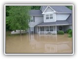 A flooded home in the Tanglewood development on May 2nd, 2010
